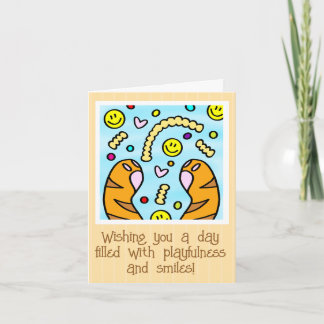 Cute Colourful Cat Paws Fries In The Sky Friendshi Card