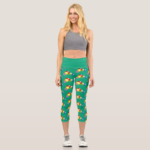 cute colourful caterpillar capri leggings