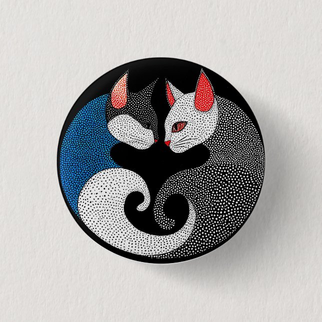 Cute colourful cats 3 cm round badge (Front)