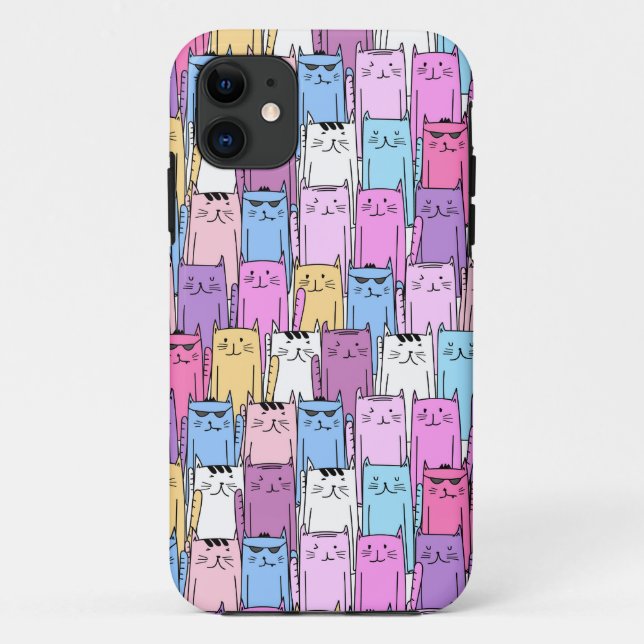 Cute Colourful Cats Case-Mate iPhone Case (Back)