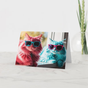 Cute Colourful Cats Greeting Card