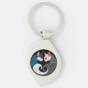 Cute colourful cats key ring