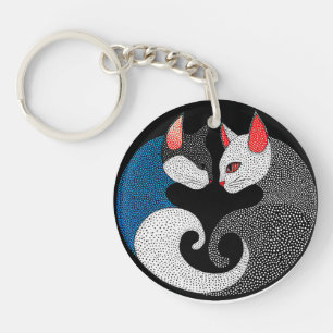 Cute colourful cats key ring