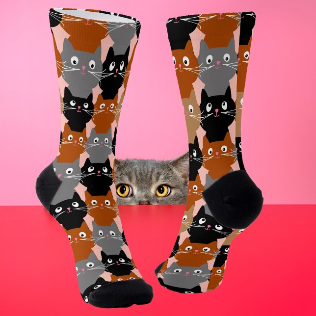 Cute Colourful Cats Pattern Socks (Creator Uploaded)