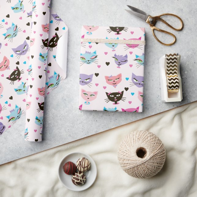Cute Colourful Cats Wrapping Paper (Crafts)