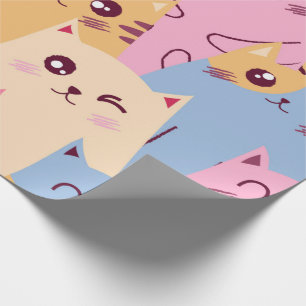 Cute Colourful Cats Wrapping Paper