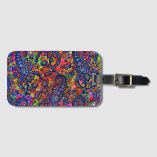 Cute colourful chakra pattern checkbook cover luggage tag