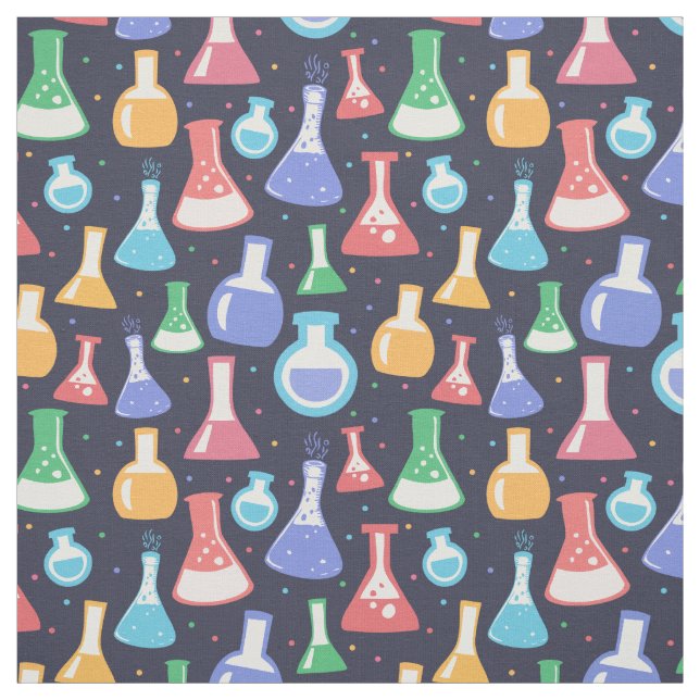 Cute Colourful Chemistry Themed Fabric Lab Flasks (Swatch)