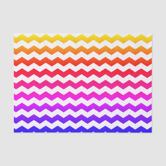 Cute Colourful Chevron Zig Zag Rainbow Pattern  Tissue Paper (Front)