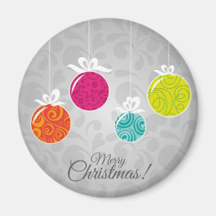 Cute colourful Christmas bauble decorations Magnet
