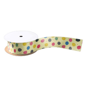 Cute Colourful Christmas Circles Satin Ribbon