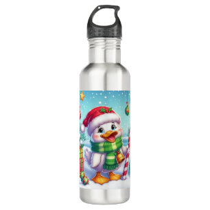 Cute Colourful Christmas duck 710 Ml Water Bottle