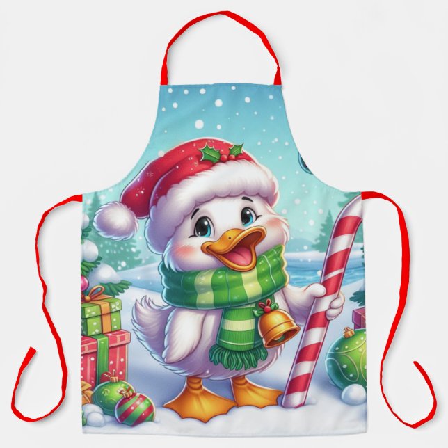 Cute Colourful Christmas duck Apron (Front)