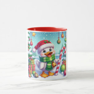 Cute Colourful Christmas duck Mug