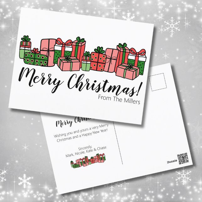 Cute Colourful Christmas Holiday Postcard (Cute Colorful Christmas Holiday Postcard )
