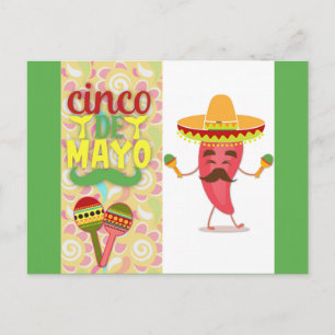 Cute Colourful Cinco de Mayo Postcard