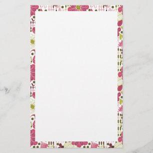 Cute colourful classic floral pattern stationery