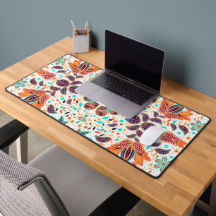 Cute colourful classic floral patterns desk mat