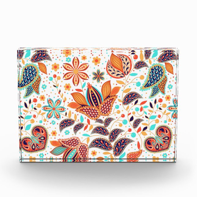 Cute colourful classic floral patterns photo block (Front)