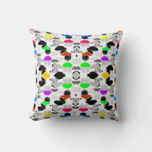 Cute colourful clouds patterns cushion