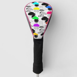 Cute colourful clouds patterns golf head cover