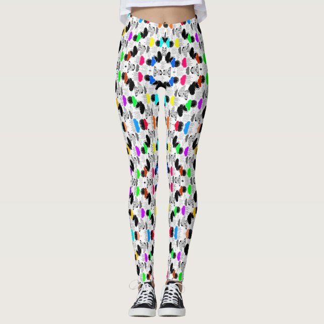 Cute colourful clouds patterns leggings (Front)