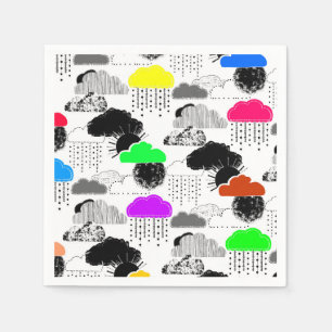 Cute colourful clouds patterns napkin