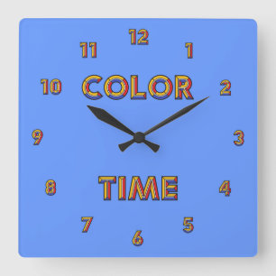 Cute & Colourful Colour Time Square Wall Clock