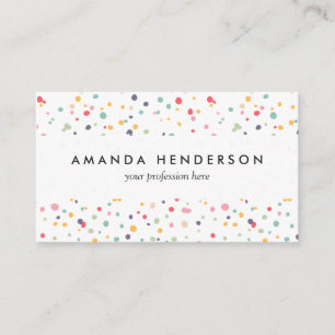 Cute Colourful Confetti Dots Pattern Business Card