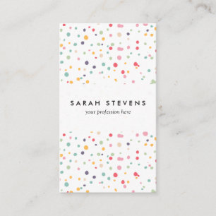 Cute Colourful Confetti Dots Pattern Business Card