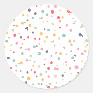 Cute Colourful Confetti Dots Pattern Classic Round Sticker