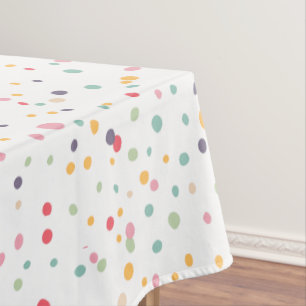 Cute Colourful Confetti Dots Pattern Tablecloth