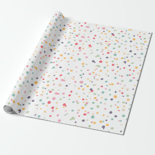 Cute Colourful Confetti Dots Pattern Wrapping Paper