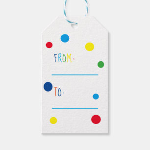 Cute Colourful Confetti Happy Birthday Gift Tags