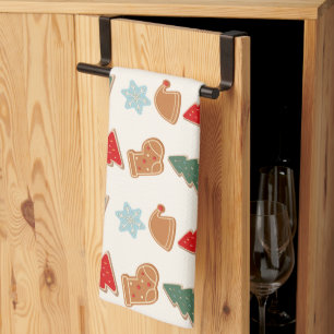 Cute Colourful Cookies Pattern Christmas Kids Tea Towel