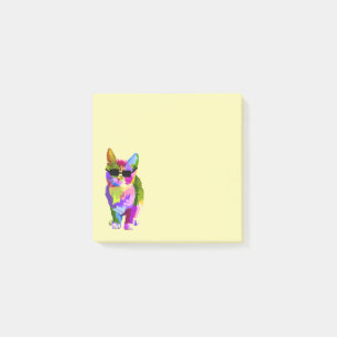 Cute colourful cool cat stationery post-it notes
