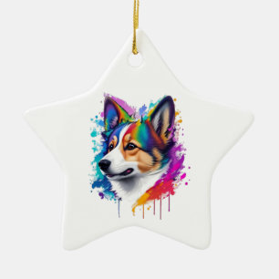 Cute Colourful Corgi Ornament