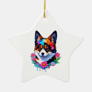 Cute Colourful Corgi Ornament
