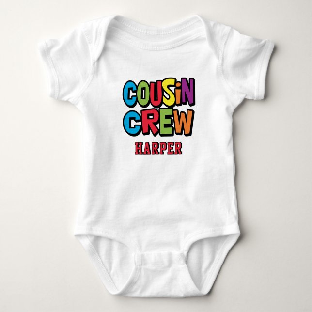 Cute Colourful Cousin Crew Family Reunion  Baby Bodysuit (Front)