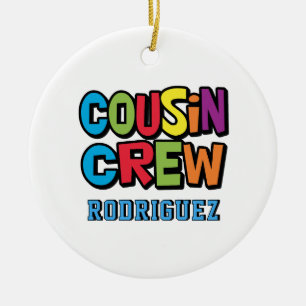 Cute Colourful Cousin Crew Family Reunion  Ceramic Ornament