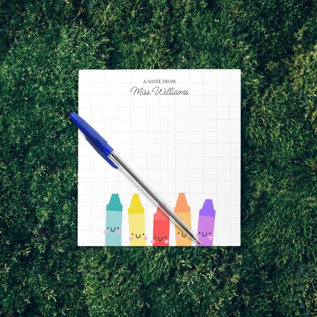Cute Colourful Crayon Custom Teacher Appreciation  Notepad (Creator Uploaded)