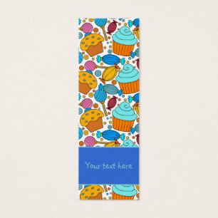 Cute colourful cupcakes and sweets design Bookmark