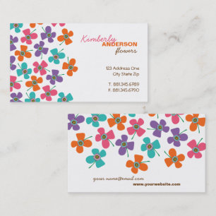 Cute Colourful Daisies Pop Summer Flowers Whimsica Business Card