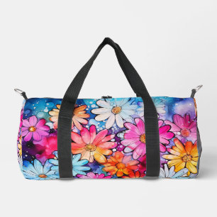 Cute Colourful Daisy Flowers Duffle Bag