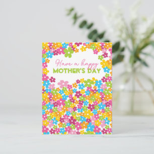 Cute colourful daisy flowers Happy Mother's Day  Postcard
