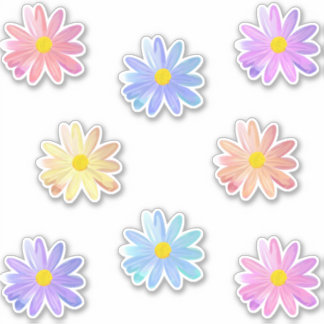 Cute Colourful Daisy Flowers Stickers
