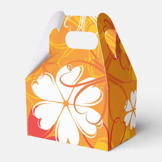 Cute Colourful Daisy Illustration Floral Pattern Favour Box (Front Side)