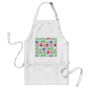 Cute colourful decorative flowers patterns standard apron