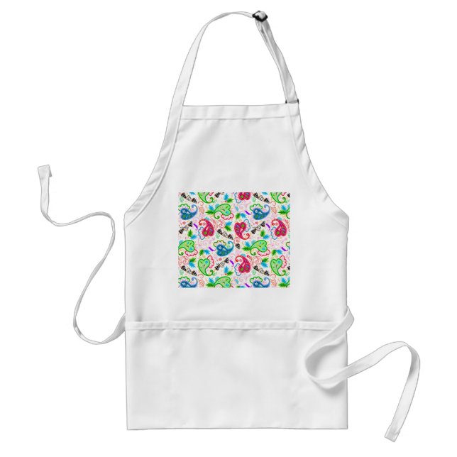 Cute colourful decorative flowers patterns standard apron (Front)