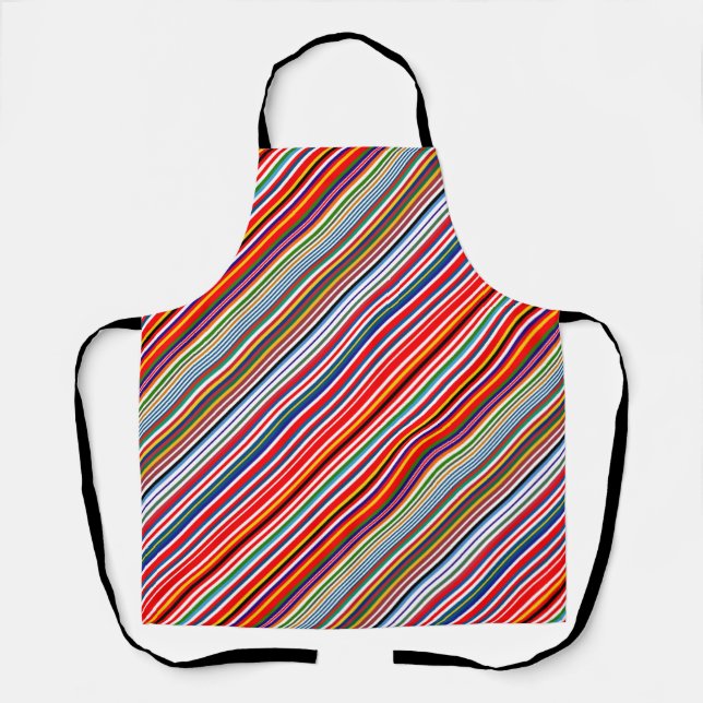 Cute colourful decorative stripes apron (Front)